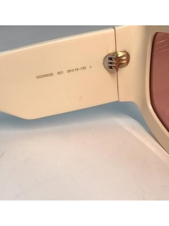 New Authentic Gucci Cream Sunglasses with Orange Lenses GG0983S 001 main image 9